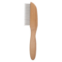 Pet Hair Dematting Comb Metal Teeth Wooden Handle Grooming Brush