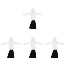4Sets Elegante Zwarte Pop Hoodie Met Vervangbare Set