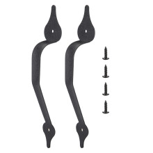 Elegant Garage Door Accents Ornamental Pull Handles Colonial Cabinet Hardware Set Sturdy Iron Rustproof Finish for Barn Wood Sliding Doors, Includes