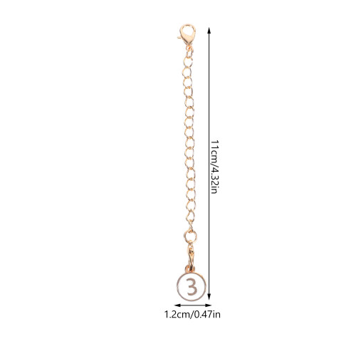 Metalen Nummer Decoratieve Hanger Ketting Wit 1