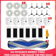 For DEEBOT T30S/ T30S Combo/T30 Omni/T30 PRO Omni Robot Vacuum Accessories Main Side Brush Mop Filter Dust Bags