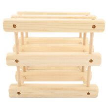 Decorative Wooden Wine Bottle Stand Rustic Wine Rack For Countertop Horizontal Bottle Storage Wine Display Organizer With Smooth Touch And Stable