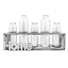 Pot de fleurs hydroponique multifonctionnel, vase transparent avec cadre en bois pour observer la croissance des racines, décoration de chambre peu