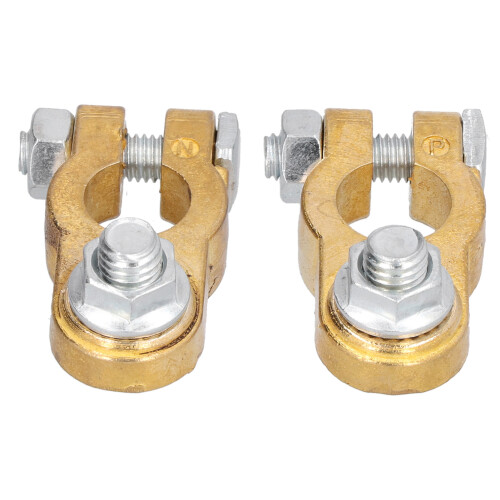 2er Set Batteriepol-Adapter Messing