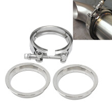 V-Band Clamp Flange Kit 304 Stainless Steel 3.0inch Silver