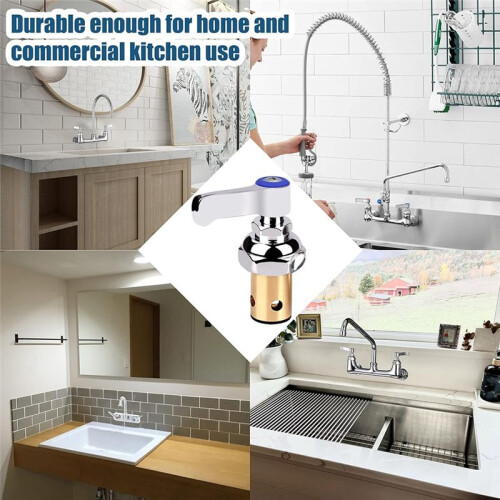 Handle Stem Assembly Fits for Brass Faucets Replace 002713-40 002714-40,  Cold Side Spindle Assembly 2