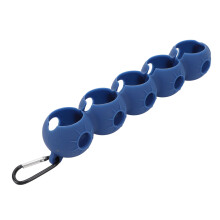 Silicone-Golfschlägerhalter mit Clip, passt für 5 Bälle, Blau, 26,8x4,6x4 cm