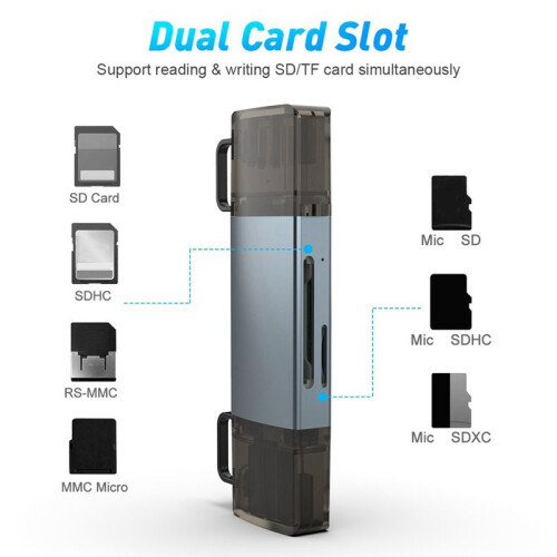 USB3.0 USB-C Card Reader Adapter SD4.0+TF4.0 Memory Card Reader OTG Adapter High-Speed Transmission Accessories 1