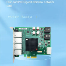 Vision Frame Grabber I350T4POE I350AM4-Chip, Quad-Poort RJ-45x4, PCIe2.0 X8 POE-Netwerkkaart