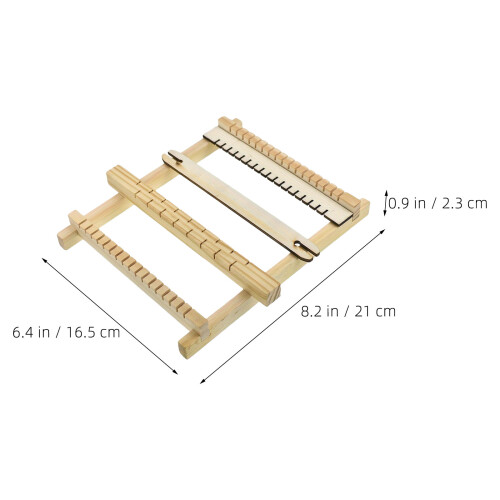 Mini Weefraam Kit Draagbaar Beige Handwerk 2