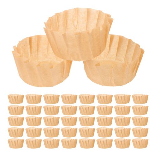 100Pcs Coffee Baking Paper Cups Nonstick Basques Cake Liners Oven Safe