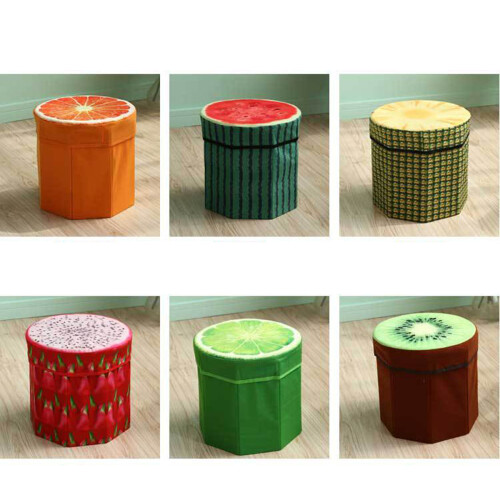 Obstfußhocker Ananas Design Mehrfarbig Faltbar 1