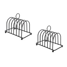 2St Zwarte Roestvrijstalen Broodstandaard Met Design Voor Keuken
