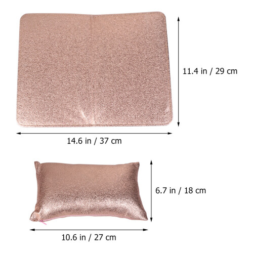2St Gouden Handkussen PU Inklapbaar Nagelstudio Armsteun 2
