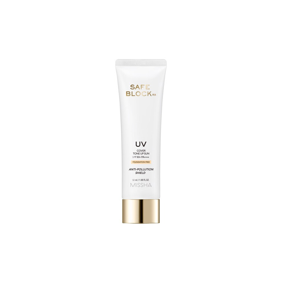Missha Safe Block Rx (SPF50+) Cover Tone Foundation Free |Lightweight and smooth texture  - 50ml