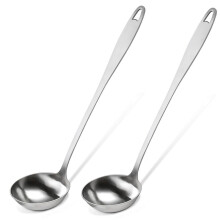 2pcs Soup Ladle Made of High-Quality Stainless Steel - for Serving and Scooping Soups and Stews Dishwasher Safe