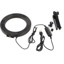 Phone Live Stream Ring Light With Dimmable3Light Modes And Adjustable Brightness Bluetooth Remote No Shadow Lighting USB Port Charge Tripod Stand