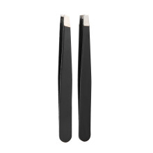 Hair Removal Tweezers Stainless Steel Ingrown Facial Hair Remover Precision Aligned Slant Tip Non Slip Coating Ergonomic Design Durable Rust Free