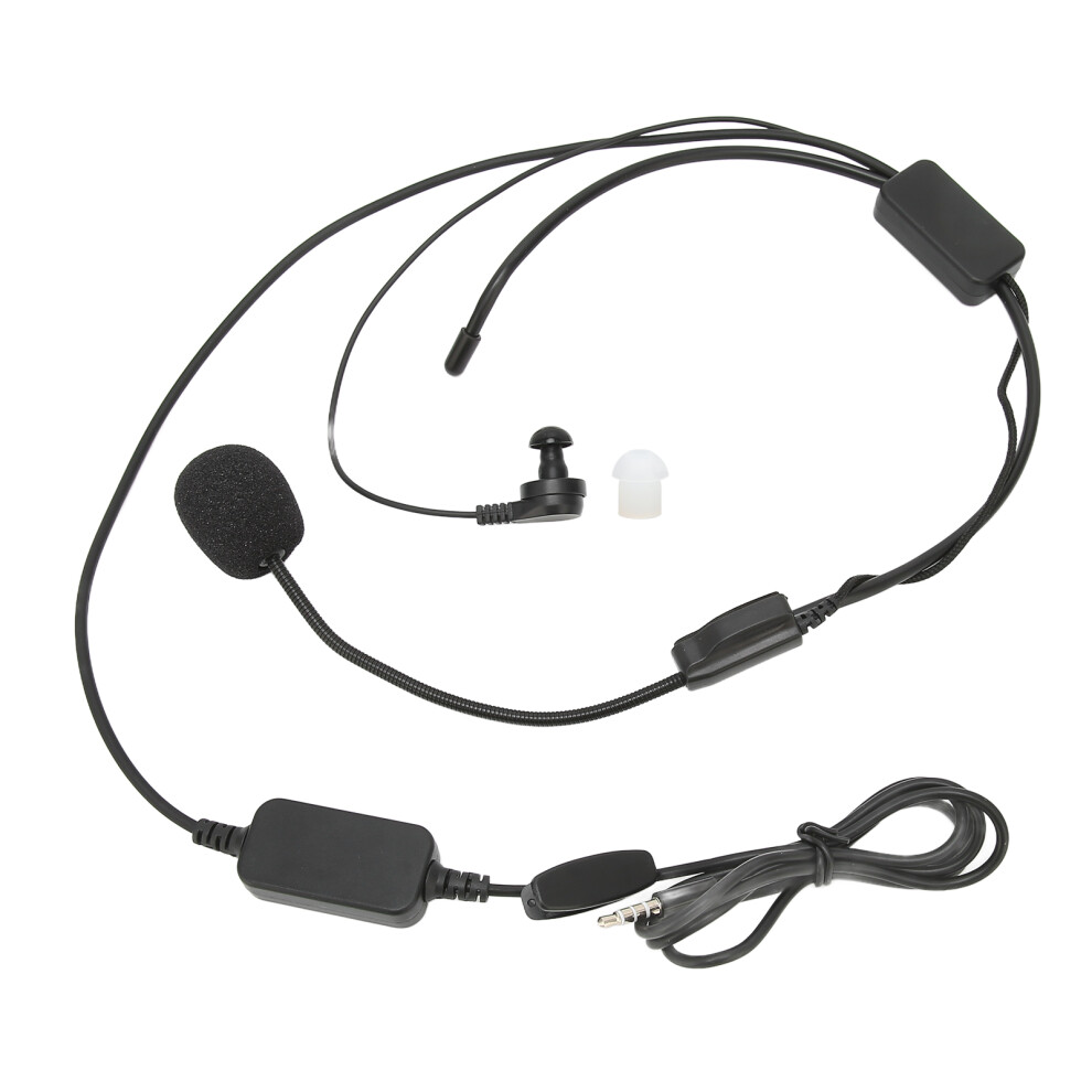 Voice Sound Clarity Portable Mini Microphone Walkie Talkie Headset Noise Interference Elimination Ptt Boom Mic Over The Ear Design For Head Wear 9175034530609