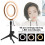 Phone Live Stream Ring Light With Dimmable3Light Modes And Adjustable Brightness Bluetooth Remote No Shadow Lighting USB Port Charge Tripod Stand 7