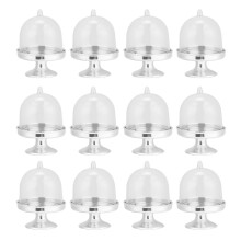 Clear Mini Cake Stand Dome Acrylic Candy Gift Box Perpetual Motion Art Toy Food Grade Plastic Cupcake Stand USB Cable Powered Decoration For Elegant