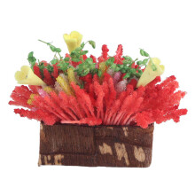 Flores en miniatura para casa de muñecas, plantas en miniatura de resina en maceta, bonsáis decorativos en miniatura, adornos ligeros en miniatura,
