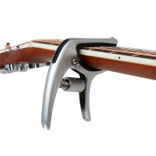 Lightweight Guitar Capo For Acoustic Electric Guitars Scratch Proof Silicone Pad Fast Adjustment With Ergonomic Handle Design Silver Color