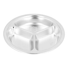 Heat Resistant Divided Plate Ergonomic Handle Stainless Steel Pot Style Non Slip Bottom Dish With Easy Cleaning Performance