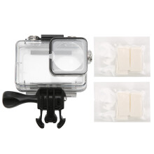 Carcasa impermeable y sellada para GoPro Hero5Black, carcasa protectora para buceo con lente de cristal plano grande, carcasa acrílica para