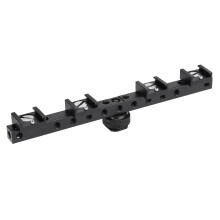 Cold Shoe Mounts Adjustable Flash Bracket with Tripod Mount Compatibility, Aluminum Alloy Dual Camera Extension Bar for Microphone Led Light