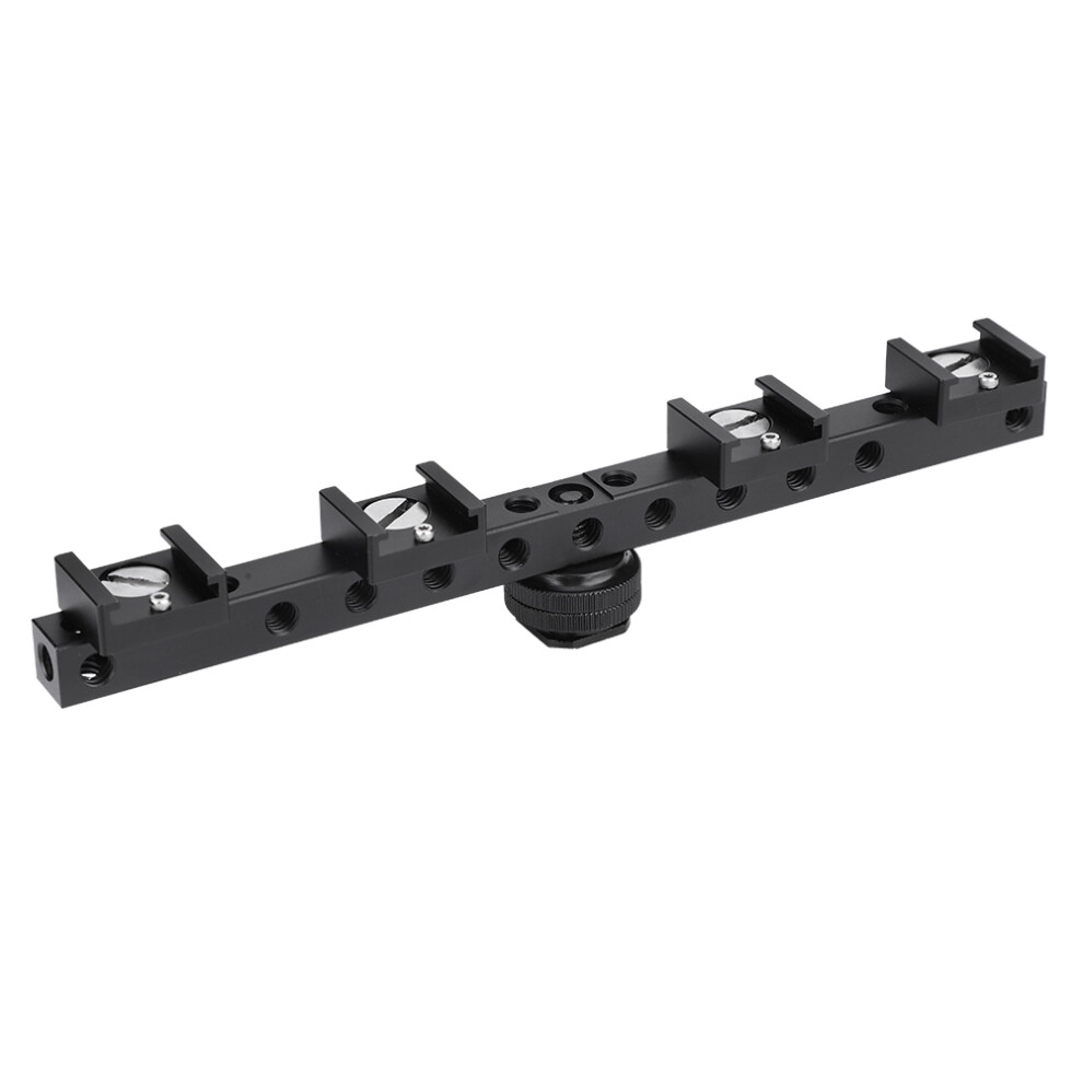 Hot Shoe Mount Extension Bar With Cold Shoe Interface Dual Camera Flash Bracket, Aluminum Alloy Tripod Compatible Mount For Led Microphone And Dslr 9448483262019