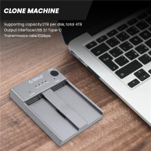 ORICO M.2 NVMe Cloner Dual Bay, Aluminum, USB-C, M.2 Duplicator Offline Clone EU PLUG
