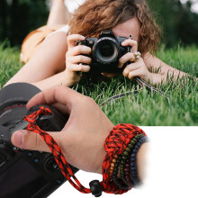 Cinghia universale per fotocamera con design intrecciato, resistente e durevole, lunghezza regolabile, materiale in nylon, adatta per videocamere,