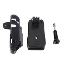 Supporto a clip per riprese video a mani libere per action camera, rotazione a 360, clip rapida, attacco per tracolla dello zaino, antiscivolo,