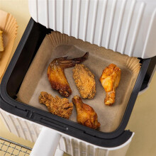 100pcs Square Air Fryer Paper Pad Oil-Proof Paper Liners for Baking and Cooking 20x20x4.5cm