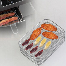 13-Piece Air Fryer Oven Set with 3-Tier Stackable Grilling Rack for Home Kitchen 19x13cm