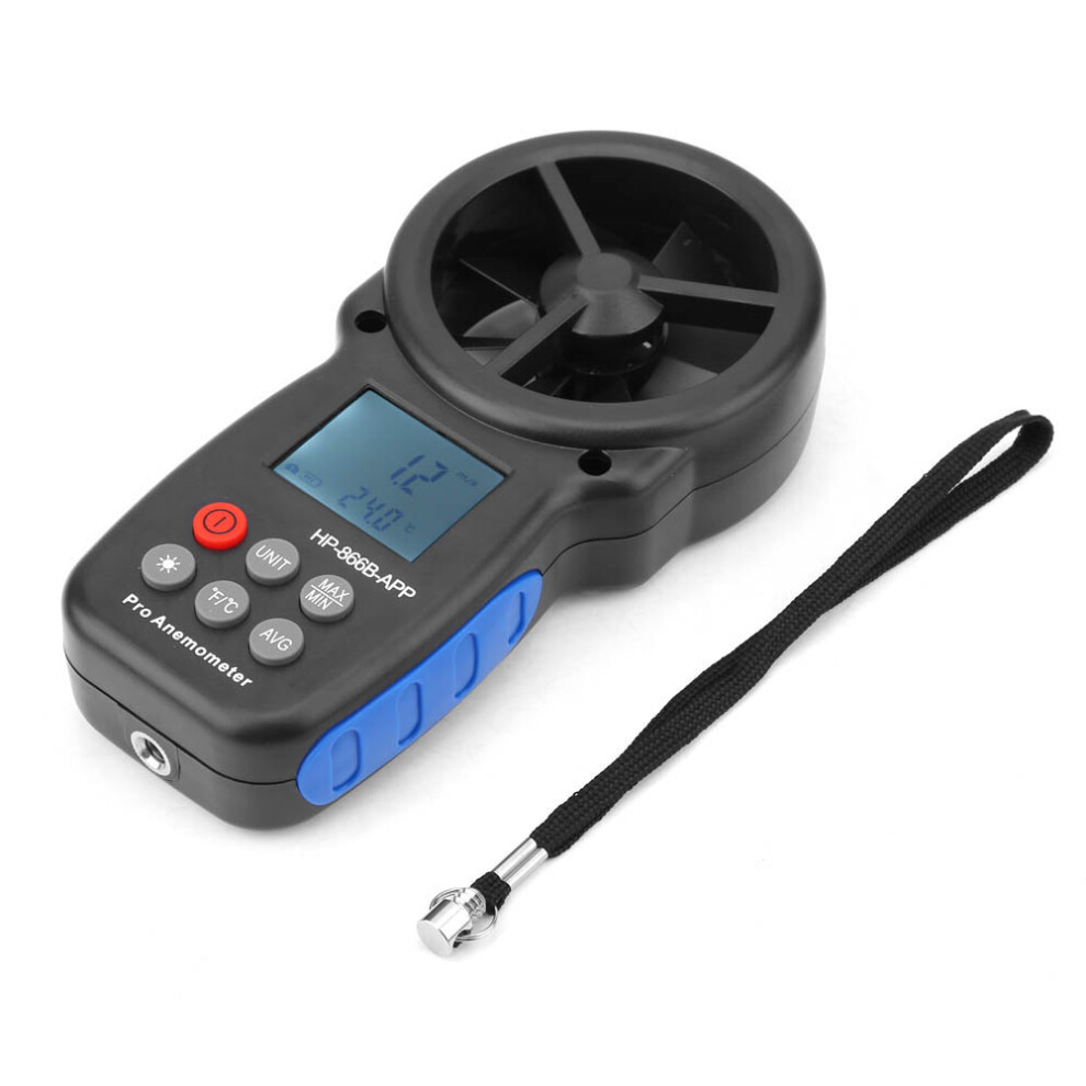 Digital Handheld Anemometer For Measuring Wind Conditions, Air Flow Velocity Tester With Backlight And Wind Chill Reading, Multi Unit Wind Speed 9448483261692