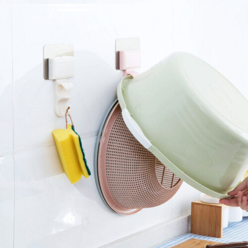 Space Saving Bathroom Organizer Adhesive Rack Wall Mounted Storage Versatile Holder Ventilated Multi Basin Support For Modern Homes 2