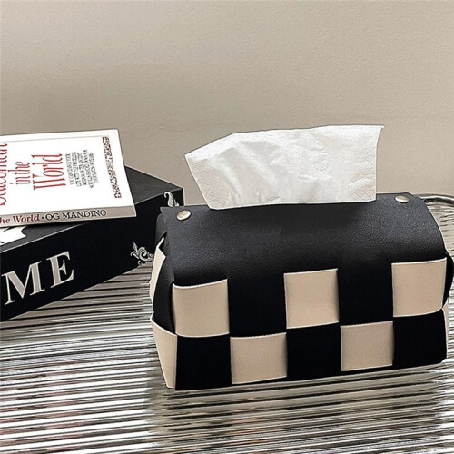 Schackbräda Vävd Bil Tissue Box High Value Light Luxury Vardagsrum Tissue Box Matbord Sovrumsförvaring 1
