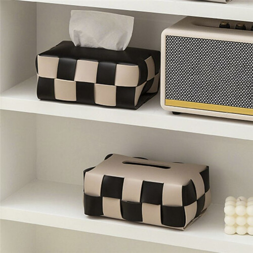 Schackbräda Vävd Bil Tissue Box High Value Light Luxury Vardagsrum Tissue Box Matbord Sovrumsförvaring 2