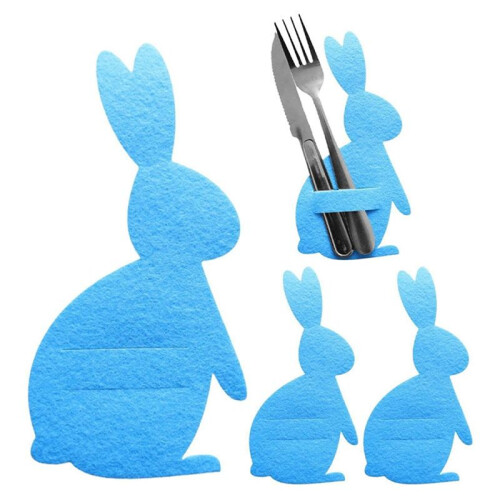 Cutlery Storage Bag Easter Bunny Cutlery Set Knife and Fork Bag Happy Easter Decorative Tableware Accessories 1