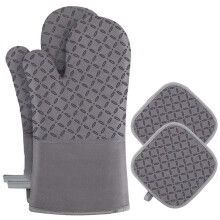 Heat-Insulating Gloves Thickened Anti-Scalding Gloves High-Temperature Baking Cotton Linen Oven Gloves