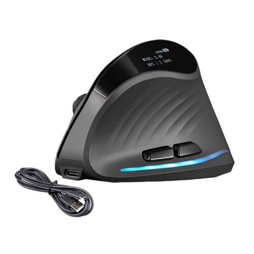Rechargeable Wireless Vertical Mouse with Screen Display Ergonomic Mice 6 Button Programmable Gaming Mouse for Gamer