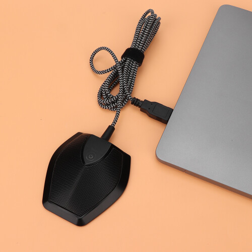 Crystal Clear Sound USB Microphone, Omnidirectional Condenser Mic For Online Teaching Webcasting With Built-In Indicator Compact Design 2