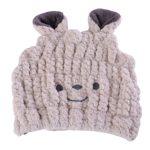 Bonnet Séchage Rapide Beige En Éponge Corail