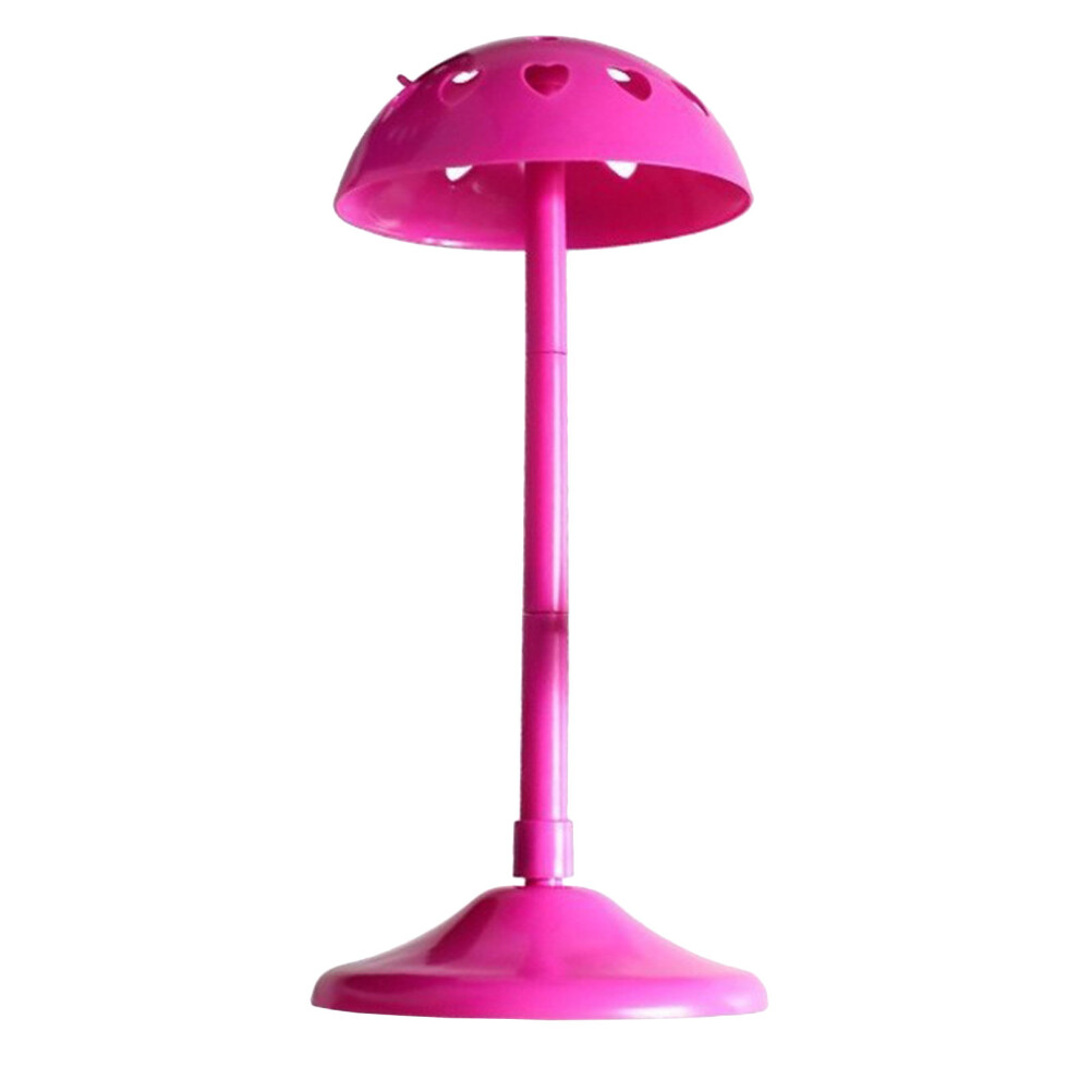 Totority Unisex Rosy Plastic Wig Stand Mannequin Flexible Travel Display