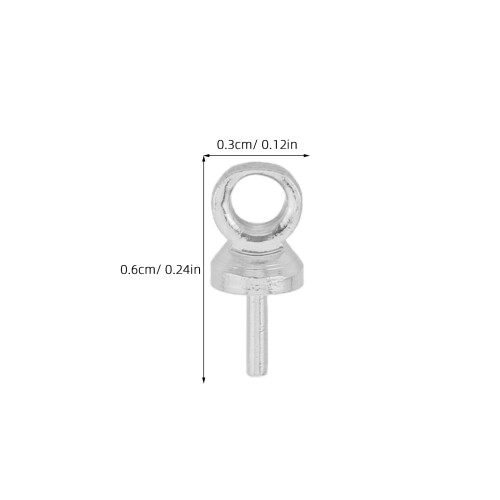 100Pcs Copper Peg Bails Eye Pin Caps Silver for DIY Jewelry Projects 1