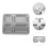 2Pcs Stainless Steel Lunch Divided Plate 4 Compartments Multi-Color 10