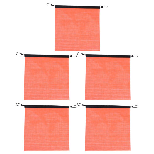 5Pcs High Visibility Orange Safety Flags PVC Construction Trailer Use