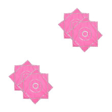 2Pairs Octagonal Pink Dance Scarves Chinese Folk Party Handkerchiefs